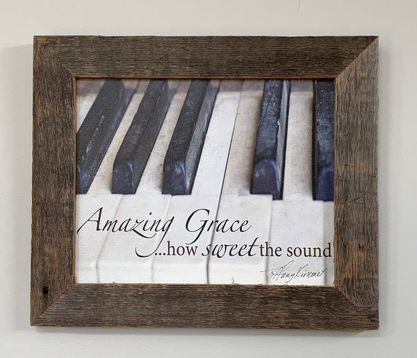 Amazing Grace - Canvas Framed in Barn Wood