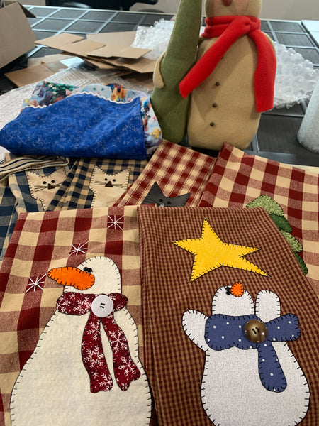 Tea Towels, Apron, Snowman