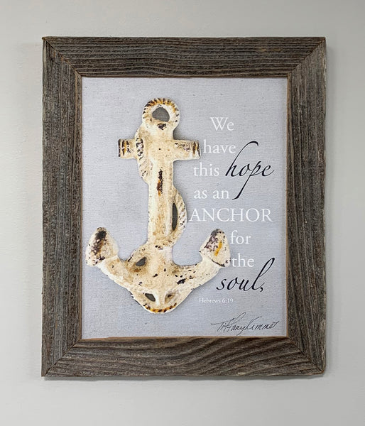 Anchor - Canvas Framed in Barn Wood