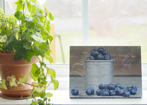 Cup of Blueberries - Ready to Hang Plaque