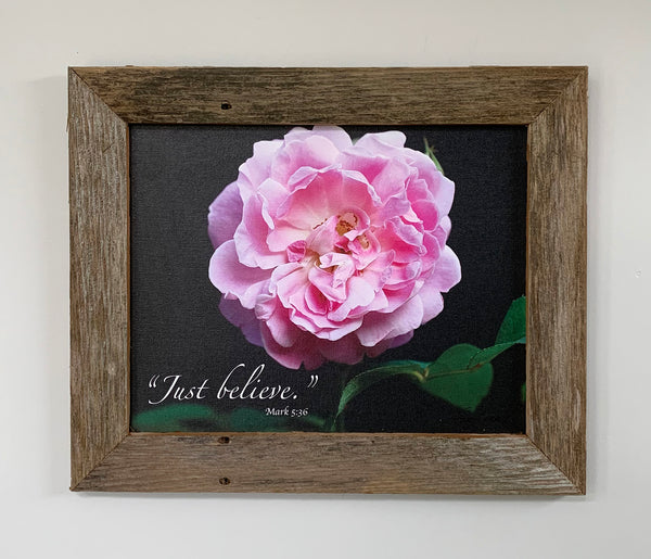 Just Believe - Canvas Framed in Barn Wood