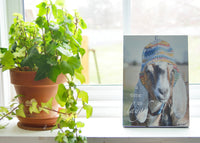 Maggie - Goat with Hat - Ready to Hang Plaque