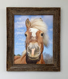 Joyful Horse - Canvas Framed in Barn Wood