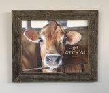 Get Wisdom Cow - Canvas Framed in Barn Wood