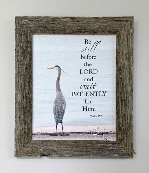 Be Still Bird - Canvas Framed in Barn Wood