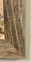 Knitting - Canvas Framed in Barn Wood
