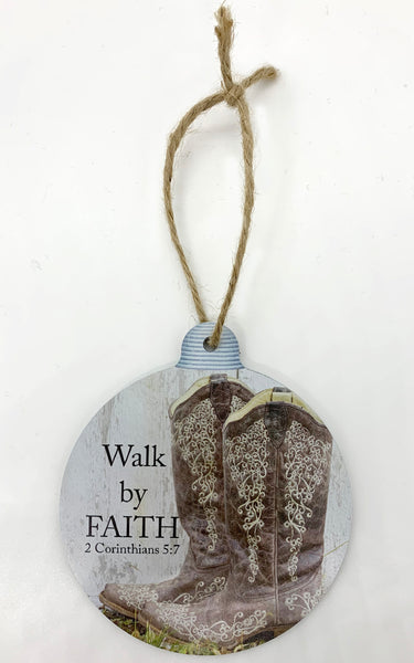 Walk by Faith Boots Ornament
