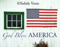 God Bless America - Canvas Framed in Barn Wood