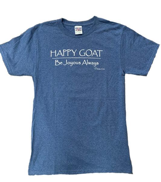 Close Out - Happy Goat Tee - Blue Heather